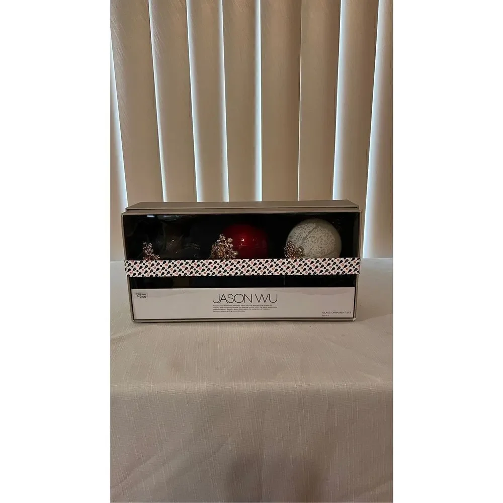 Jason Wu Neiman Marcus Holiday Ornament Set of 3 Elegant Designer Xmas Balls